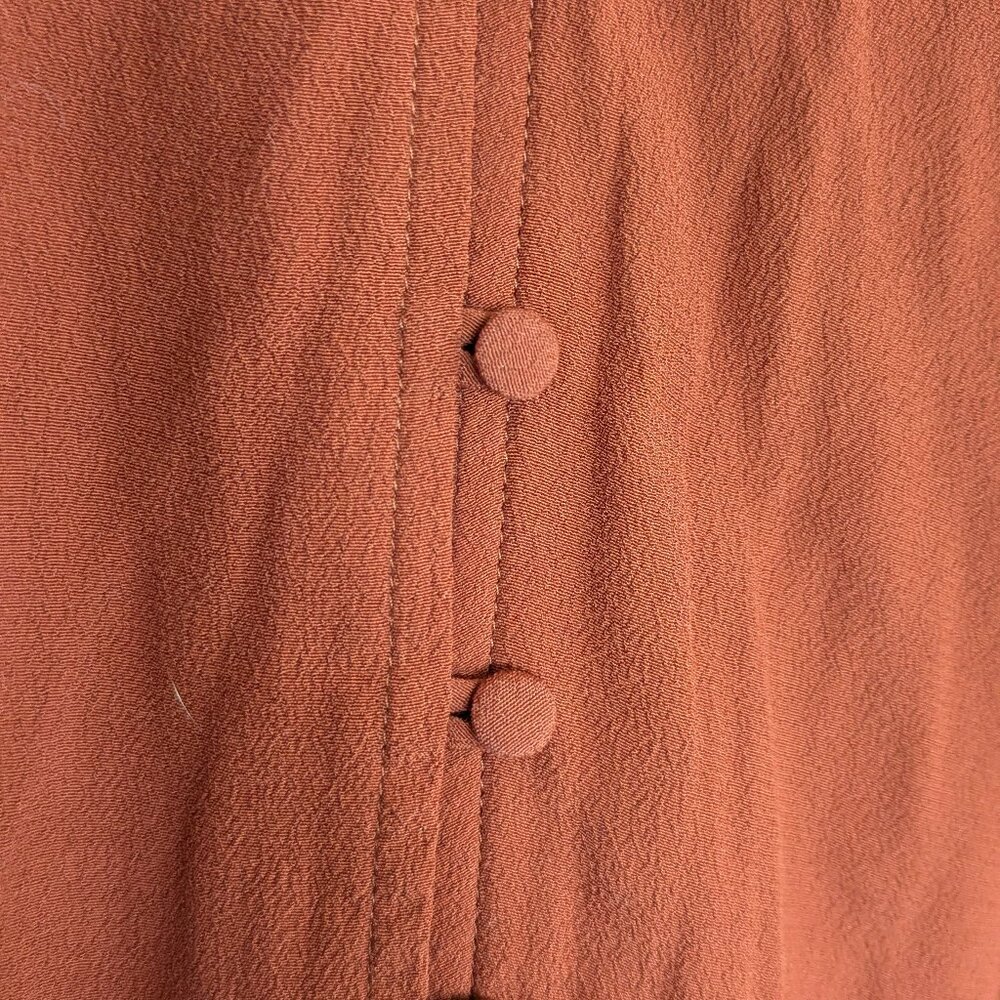 Madewell Heather Long Sleeve Button-down Dress, Rust Red, Size Large - Picture 2 of 13